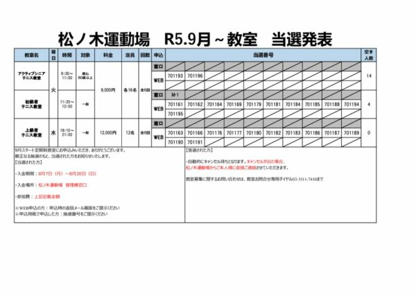 R5.9教室当選発表のサムネイル